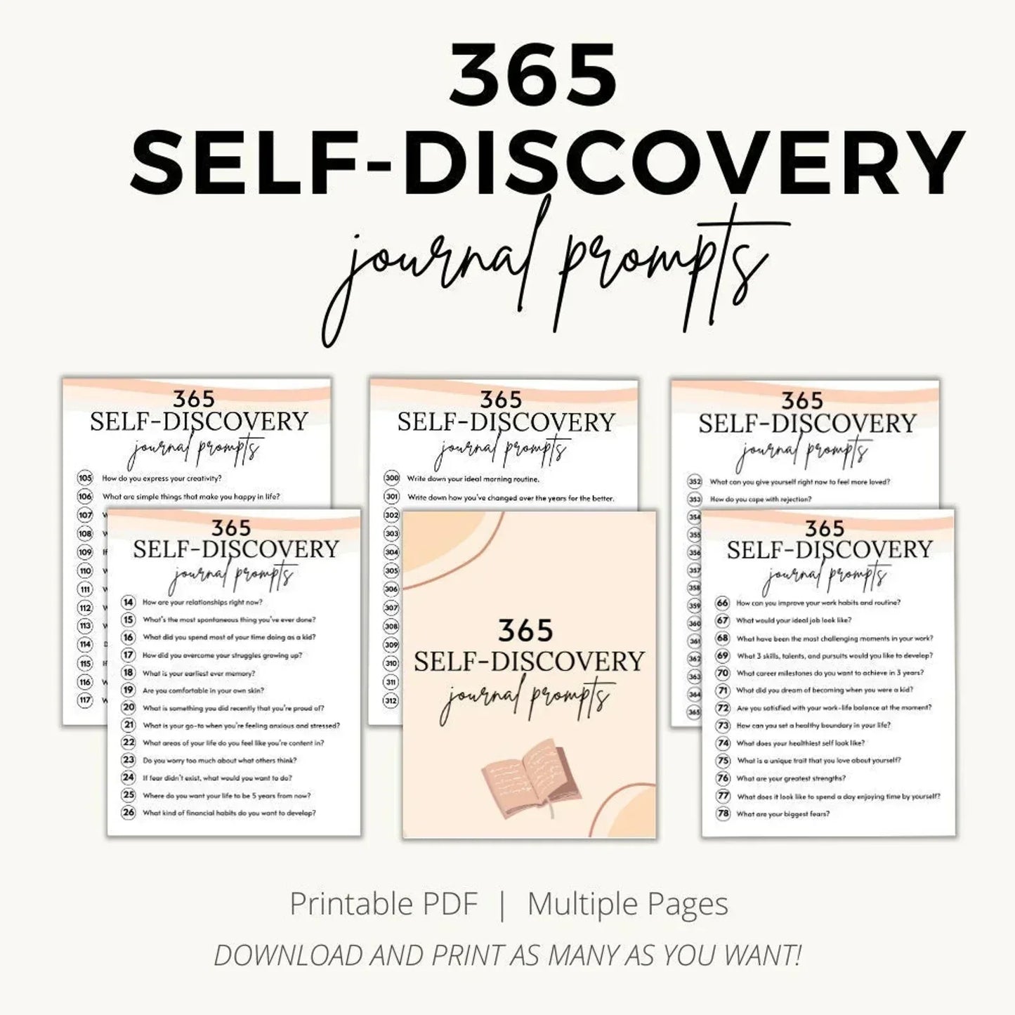 365 Self-Discovery Journal Prompts Printable