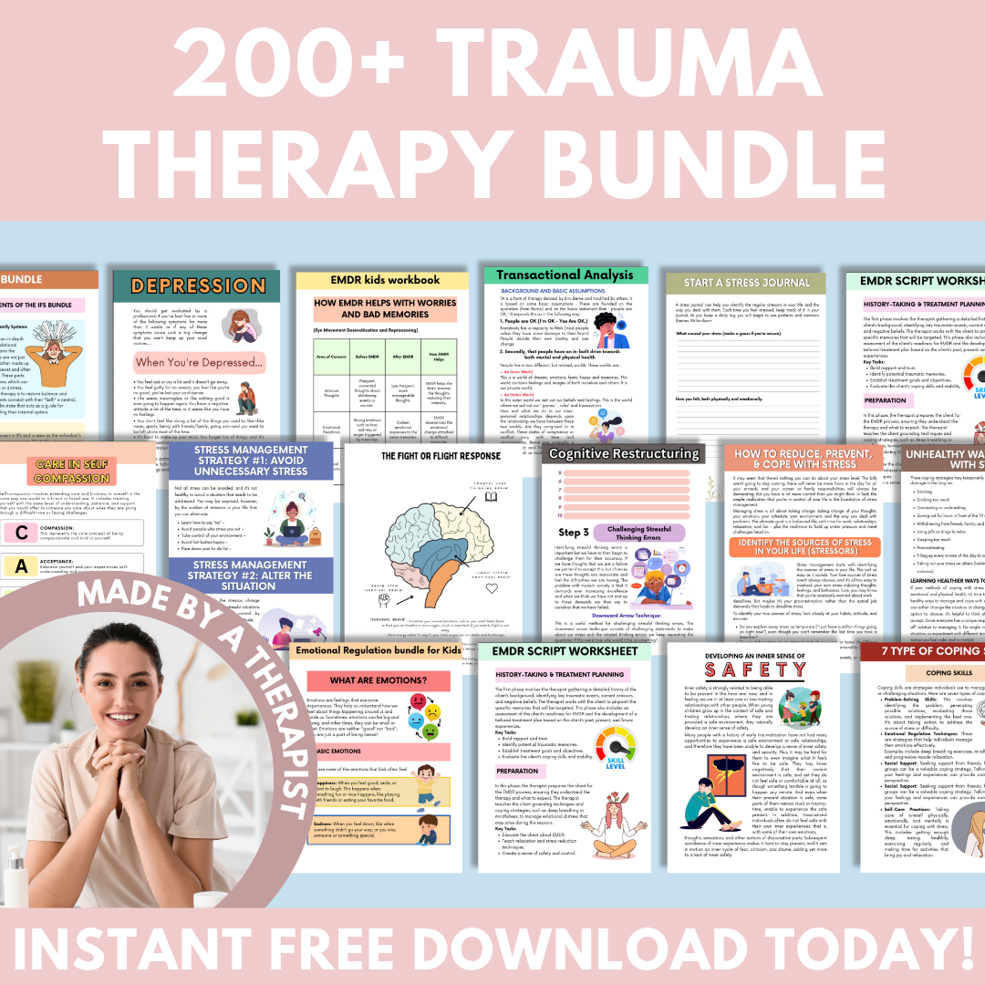 200+ Trauma Therapy Bundle (FREE TODAY)