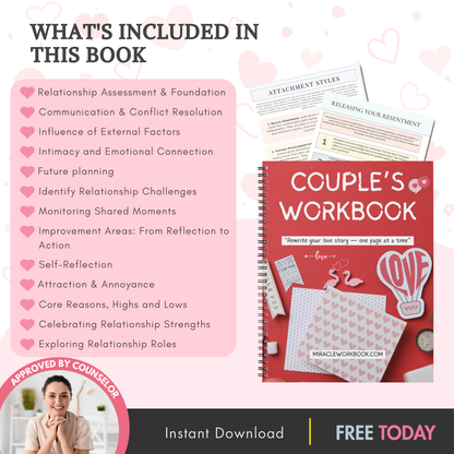 Couples Therapy Workbook – Strengthen Love & Communication